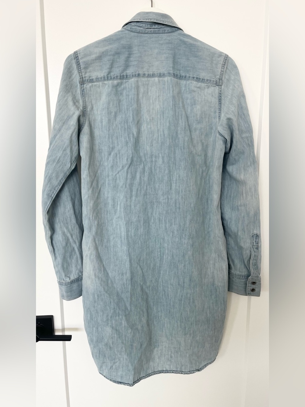 Gap 1969 Womens Light Wash Denim Western Button Down Shirt Dress Small TALL - Picture 4 of 10